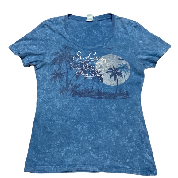 St. Lucia Blue Short Sleeve Tee Size M - Picture 1 of 11